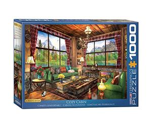 Eurographics Dominic Davison 6000-5377 Cozy Cabin - Puzzle de 1000 Piezas, Color Azul
