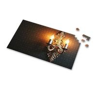 Eurographics Puzzles - Aplique de pared dorado de 1000 piezas con dos velas. Rompecabezas de imágenes para adultos, regalos de Pascua para niños pequeños (500 piezas)