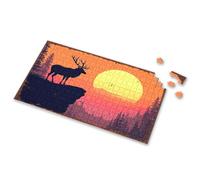 Eurographics Puzzles - Rompecabezas de 1000 piezas con silueta de alce contra un fondo vibrante del atardecer. Rompecabezas de imágenes para adultos, regalos de Pascua para niños pequeños (300 piezas)
