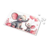 Eurographics Puzzles - Rompecabezas de 1000 piezas, dos lindos elefantes sosteniendo globos rosados. Rompecabezas de imágenes para adultos, regalos de Pascua para niños pequeños (1000 piezas)