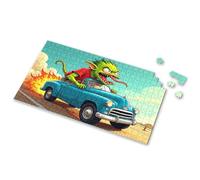 Eurographics Puzzles - Rompecabezas de 1000 piezas, un monstruo verde conduce un coche azul con llamas detrás. Rompecabezas de imágenes para adultos, regalos de Pascua para niños pequeños (300 piezas)