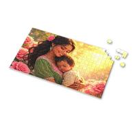 Eurographics Puzzles - Rompecabezas de 1000 piezas, una mujer sostiene a su hijo dormido en medio de un telón de fondo de rosas rosas. Rompecabezas de imágenes para adultos, regalos de Pascua para