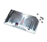 Eurographics Puzzles - Rompecabezas de 1000 piezas, una pareja camina por un camino nevado hacia un monumento. Rompecabezas de imágenes para adultos, regalos de Pascua para niños pequeños (300 piezas)