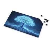 Eurographics - Rompecabezas de 1000 piezas, un árbol azul brillante con raíces intrincadas contra un cielo nocturno estrellado. Rompecabezas de imágenes para adultos, regalos de Pascua para niños