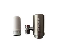 EuroGuard - Filtro de agua para grifo de cocina, purificador de acero inoxidable - filtro de agua del grifo con cartucho de cerámica y carbón activado, reduce cloro, sabor y olor desagradable (1