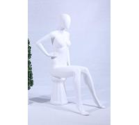 Eurohandisplay Maniquí femenino NFC-66W mujer FC blanco mate sin cara brazos y cabeza giratoria 360 grados maniquí femenino maniquí cabeza de huevo (NFC-66W mujer)