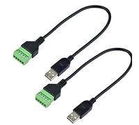 euroharry 2 uds 30cm USB 2.0 5 Pines conexión Macho Tornillo Terminal Bloque Protector Abrazaderas Adaptador de Enchufe