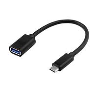 euroharry USB C auf USB Adapter Typ C OTG Kabel USB C Stecker auf USB 3.0 A Buchse Kabelanschluss Kompatibel für Typ C Geräte (1, Black)
