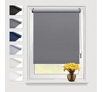 Eurohome Estor opaco térmico, 60x210 cm (ancho de la tela 56 cm), color gris, fijación Klemmfix sin taladrar, estor lateral de protección térmica, estor de sujeción para ventanas y puertas