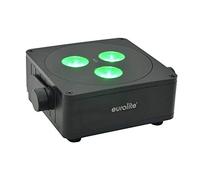 EUROLITE Batería IP Flat Light 3 sw | Faro plano IP65 con 3 x 8 W LED RGB RGB transceptor QuickDMX y arco