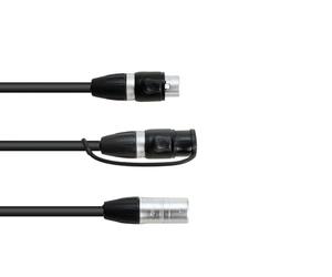 EUROLITE Cable adaptador DMX IP XLR de 3 polos (M)/2 x IP XLR 3pol(F) | Adaptador de alta calidad para carretera