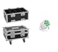 EUROLITE Juego de 16 luces LED Silent Par 6 QCL Floor ws + funda