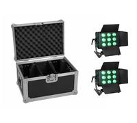 EUROLITE Juego de 2 luces LED CLS-9 QCL RGB/WW 9 x 7 W + funda