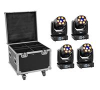 EUROLITE Juego de 4 LED TMH-H90 + funda con ruedas