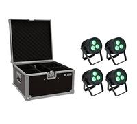 Eurolite Juego de 4 luces LED Ip Par 3X8W Qcl Spot + Case