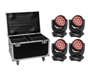 EUROLITE - Juego de 4 luces LED TMH-X4 + funda con ruedas