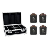 EUROLITE Juego de 4 piezas AKKU TL-3 QCL RGB+UV Trusslight + funda con función de carga