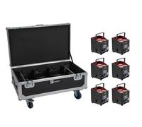 EUROLITE Juego de 6 cajas de transporte AKKU UP-4 QCL Spot QuickDMX MK2 + Flightcase with wheels and charging function