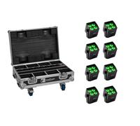 EUROLITE - Juego de 8 mini baterías IP UP-4 QCL Spot MK2 + funda con función de carga