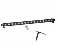 EUROLITE Juego de barra LED PIX-16 QCL + soporte para suelo FS-4, acero, color negro | producto especial - Iluminación para efectos de espectáculo