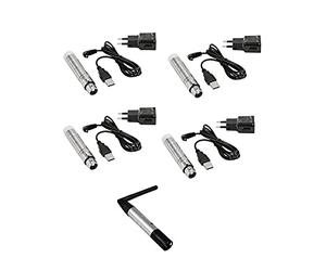 EUROLITE Juego QuickDMX 1 transmisor y 4 receptores de batería.