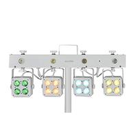 EUROLITE Juego de luces LED KLS-180, color blanco, barra con 4 focos RGBW y 4 ledes estroboscópicos blancos