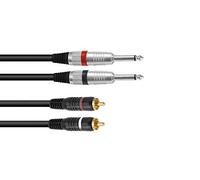 Eurolite OMNITRONIC Adapter Cable 2xJack/2xRCA 3m bk