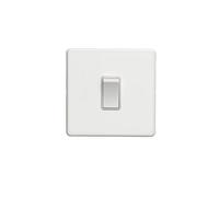 EUROLITE Placa plana de metal blanco mate sin tornillos, 1 banda, interruptor intermedio único, balancín blanco