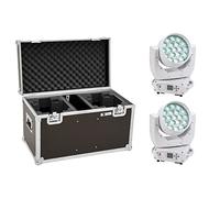 EUROLITE Set 2x LED TMH-X4 Moving-Head Wash Zoom ws + Case