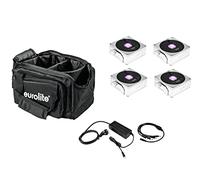 Eurolite Set 4X AKKU Luce Piatta 1 Cromo Soft Bag Caricabatterie