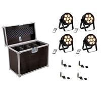 EUROLITE Set 4x LED 7C-7 Silent Slim Spot + USB QuickDMX + Case (20000857) marca Eurolite