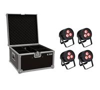 Eurolite Set 4 luces LED IP Par 3X9W Scl Spot + Case