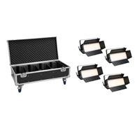 EUROLITE Set 4x LED PLL-576 CW/WW Panel + Case mit Rollen DMX 576 LEDs 3000-6000K