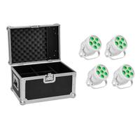 EUROLITE Set 4x LED Silent PAR 6 QCL piso ws + caso