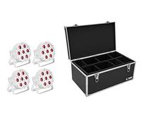 Eurolite Set 4X Led Sls-7 H loor Blanco + Case