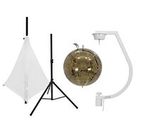 Eurolite Set Bola de Espejos 30cm Dorada con Soporte + Funda Trípode Blanco