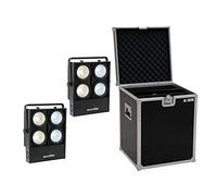 EUROLITE Set de 2 x Audience Blinder 4 x 100 W LED COB CW/WW + caso