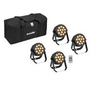 EUROLITE - Set de 4 luces LED para fiestas (RGB/WW, con Softbag)