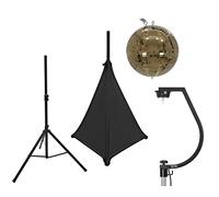 EUROLITE - Set de espejo de 30 cm, color dorado con soporte y tripod cover negro