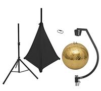 EUROLITE - Set de espejo de bola de 50 cm dorado con soporte y tripod cover negro