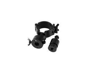 EUROLITE TPZ-1 - Pinza con espiga para TV (color negro | Abrazadera de montaje para tubo de 50 mm - Soporte extraíble - Carga máxima WLL 100 kg