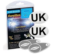 Eurolites - Deflectores de haz de faros delanteros y placa magnética Netagon para conducir en Europa, requisito para coches que viajan en la UE (deflectores de haz Eurolites con 2 placas magnéticas del Reino Unido)