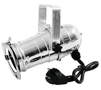 EUROLTE PAR -20 - Foco (carcasa PAR-20 con conector E-27, incluye cable y enchufe), color plateado