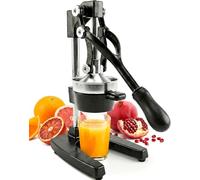 Eurolux Exprimidor de cítricos de hierro fundido, prensa manual comercial, taza inox adicional negro