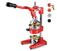 Eurolux Exprimidor de cítricos de hierro fundido | Prensa manual extragrande de grado comercial | Exprimidor de encimera resistente para jugo de naranja fresco (taza de acero inoxidable adicional)