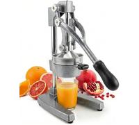 Eurolux Exprimidor de cítricos – Prensa manual de hierro fundido, taza de acero inoxidable adicional