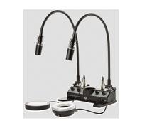 Euromex Estación de iluminación LE.5212, blanca, 2 mitades de cisne, iluminador anular, luz transmitida