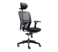 Euromof Boston Silla de Oficina Ergonómica con Cabecero Negra