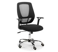 Euromof GENOVATA - Sillon Giratorio para Ordenador tapizado en Malla Transpirable de Alta Resistencia - Color Negro