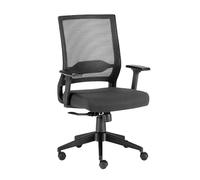 Euromof. Silla de Oficina operativa. Modelo Sidney. Original, 2 Opciones de Color. Brazos 1D Regulables en Altura, Mecanismo syncron. Ergonomía y Excelentes terminaciones. (Negro)